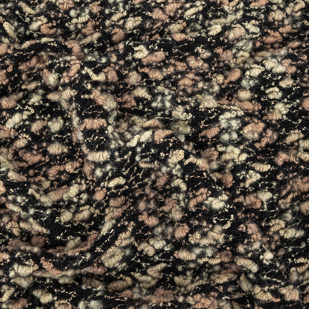 Maple Sugar, Almond Milk and Black Loosely Knit Wool Boucle - Joann Fabrics