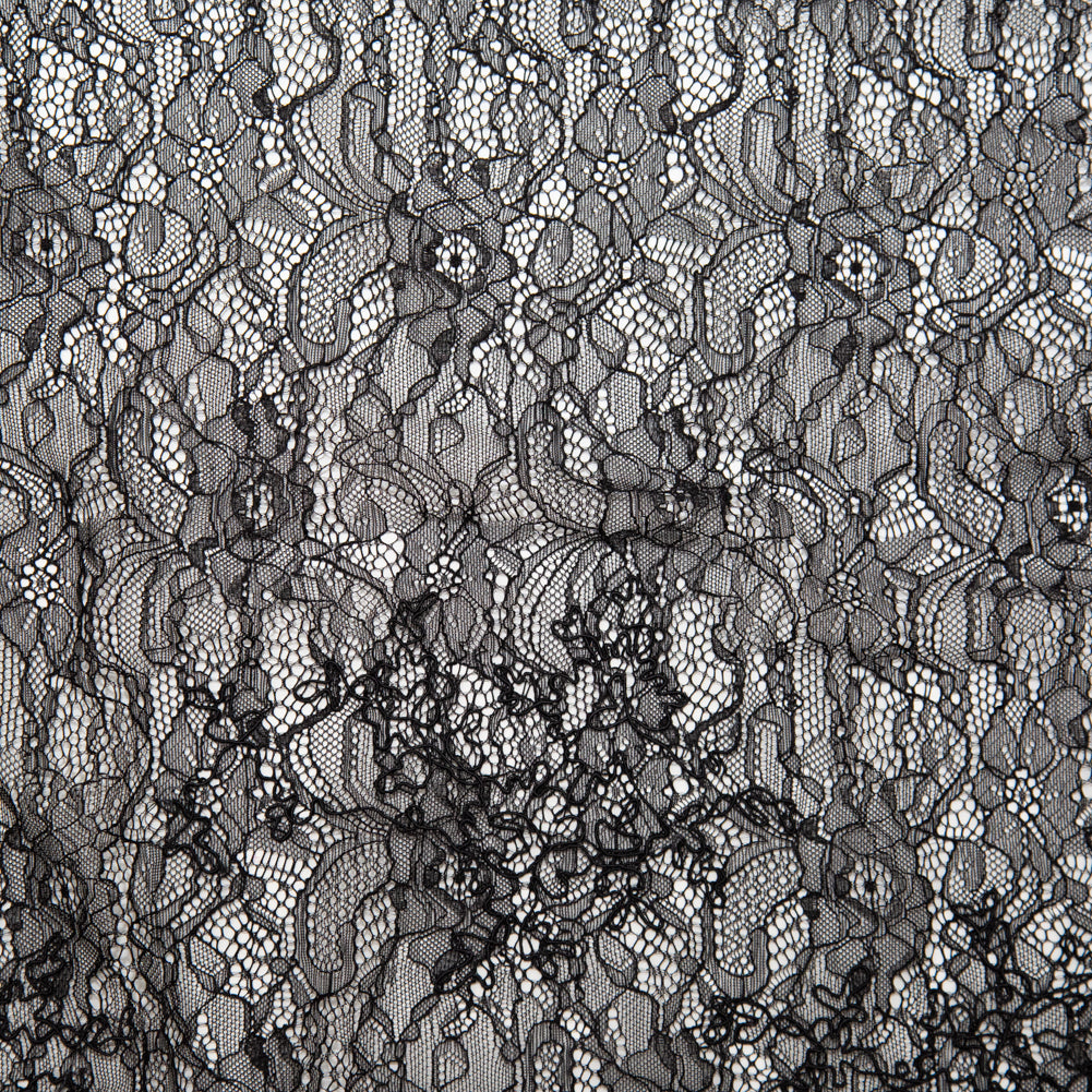 Jet Black Corded Floral Stretch Lace - Joann Fabrics