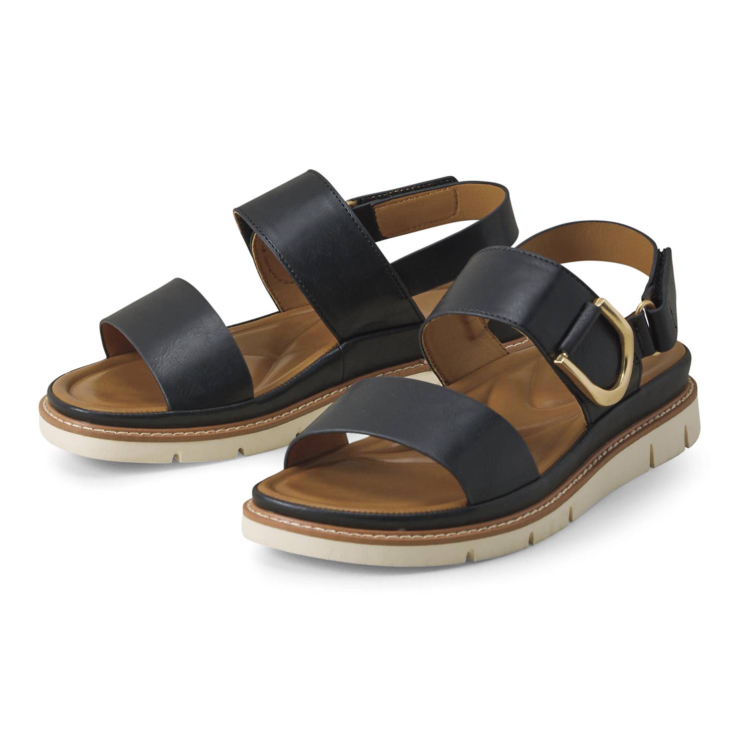 Spring Step® Dual-Strap Sandals, Hook-and-Loop Closure, Buckle Accent - Northstyle Catalog