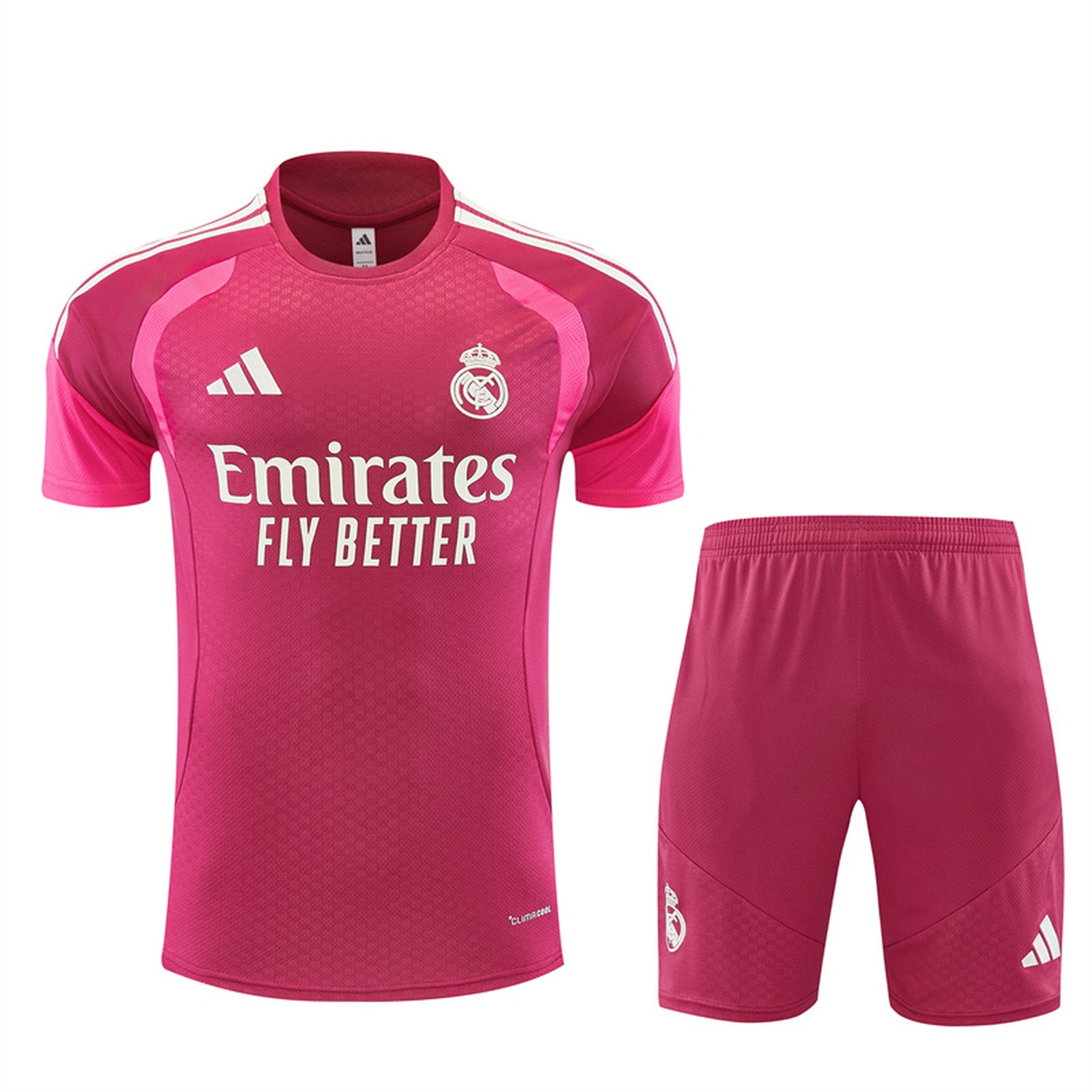 Real Madrid 26-27 Kids Short-Sleeve Training Set - Rose Red Top & Rose Red Shorts - UnitedFutballJersey