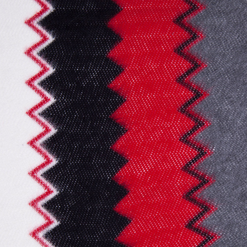 Red and Gray Big Zig Zags Soft Sweater Knit - Joann Fabrics