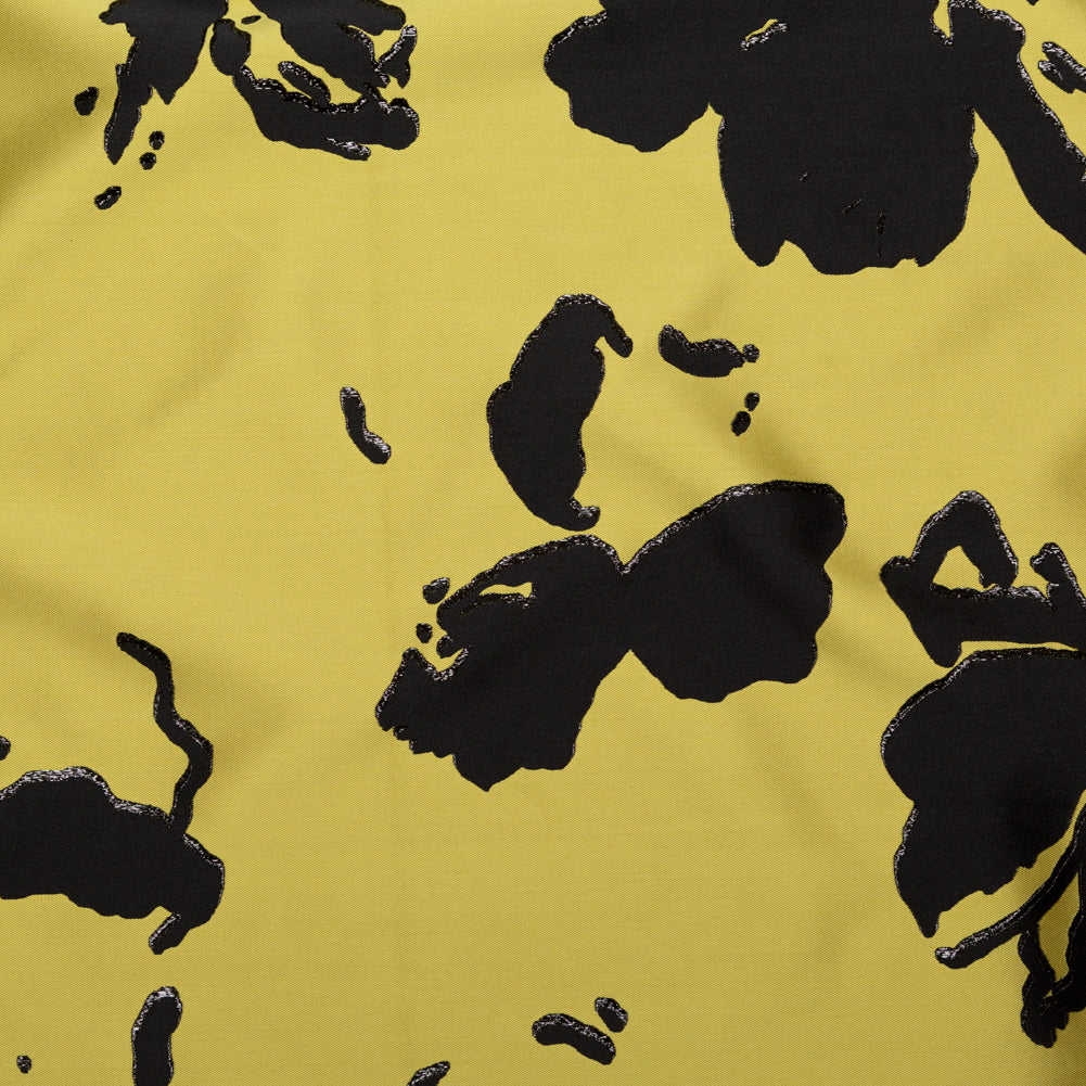Metallic Abstract Jacquard Lame - Black and Blazing Yellow - Joann Fabrics