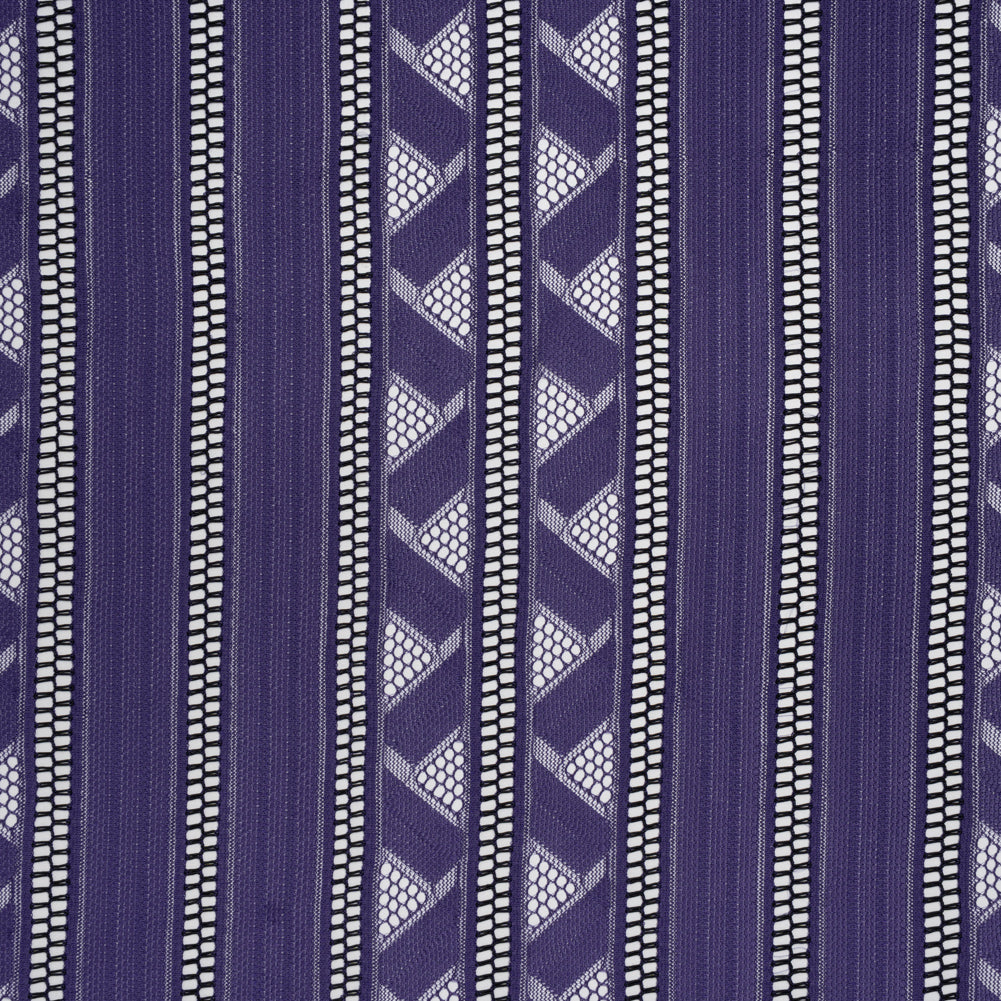 Corded Lace - Violet and Black Geometric Stripes - Joann Fabrics
