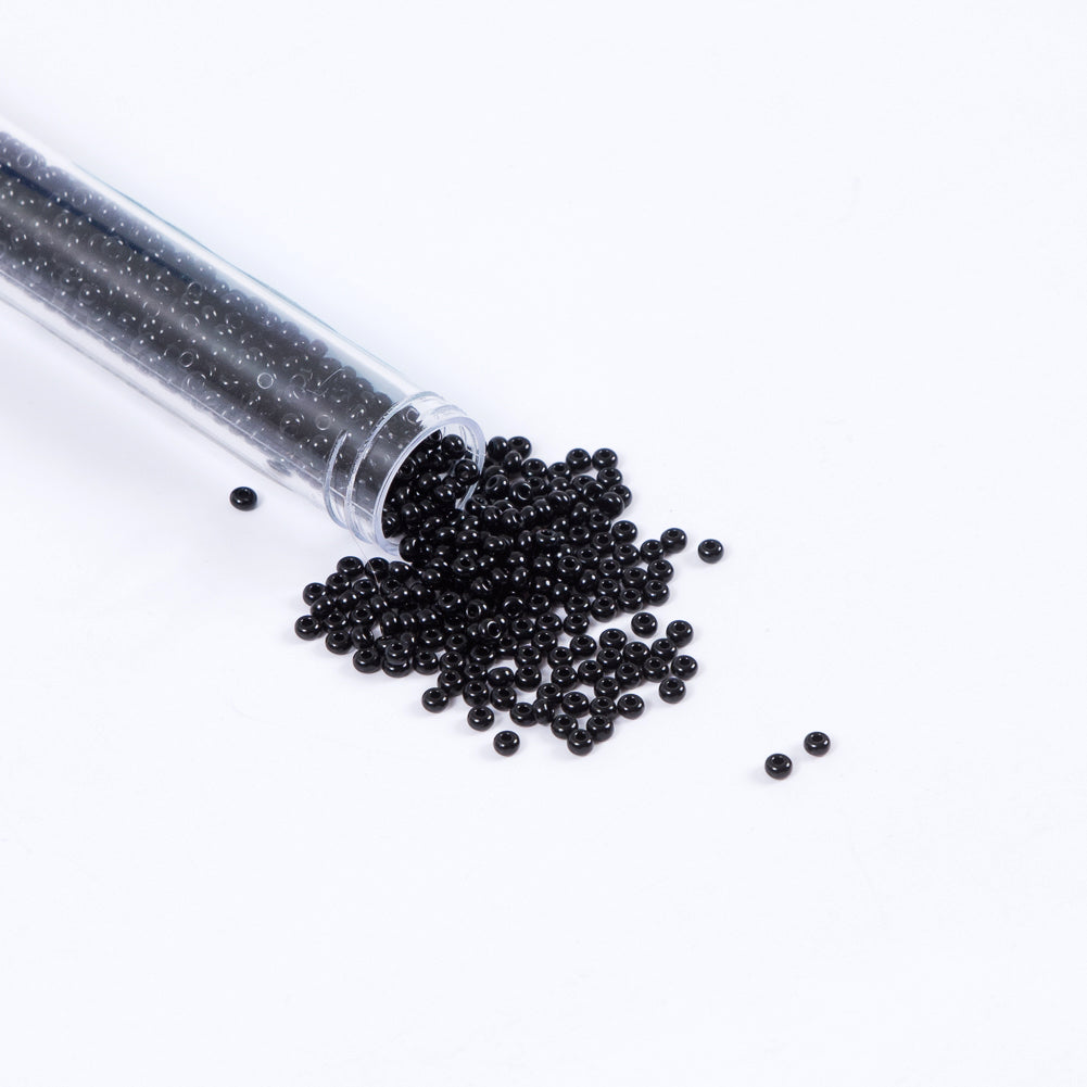Black Opaque Czech Seed Beads - Size 8 - Joann Fabrics