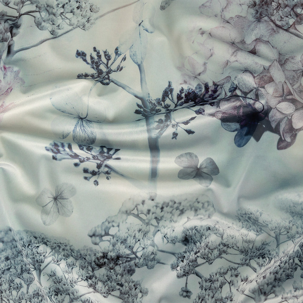 Polyester Knit Microvelvet - Mist Floral - British Imported - Joann Fabrics