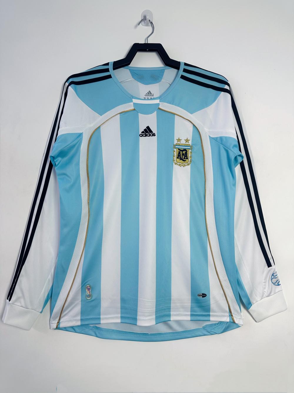 2006 Retro Long Sleeve Argentina National Team Home Jersey 1:1 Thai Quality