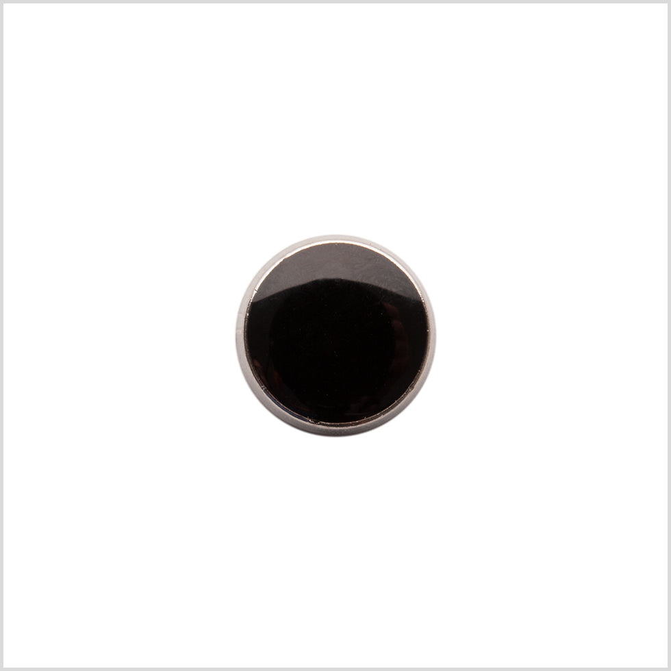 Italian Black/Silver Shank Back Button - 17L/10.5mm - Joann Fabrics