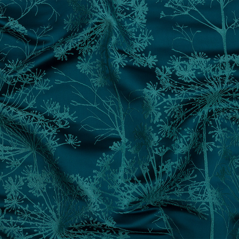 Satin-Faced Drapery Jacquard - Peacock Fennel Flowers - British Imported - Joann Fabrics