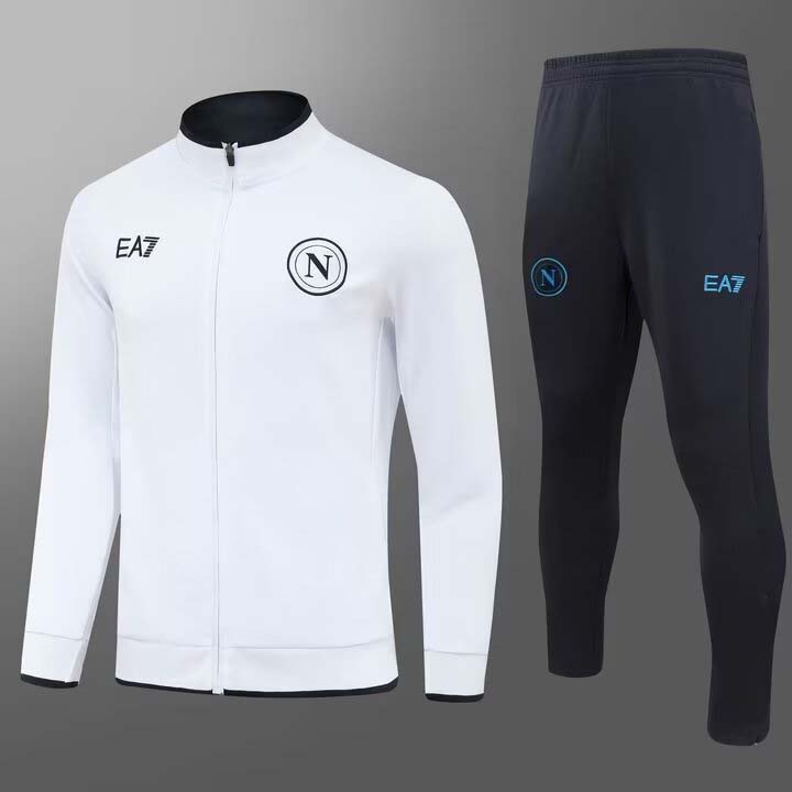 2024 Napoli  Long Zipped Jacket white Football Shirt 1:1 Thai Quality Set