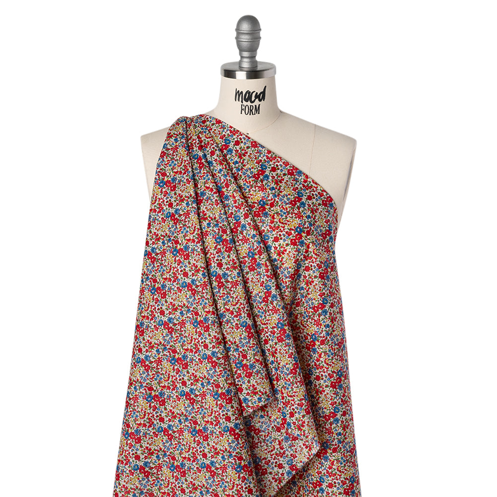 Liberty Fabrics Tana Lawn® - Emma and Georgina Red, Blue and Yellow Floral - Joann Fabrics