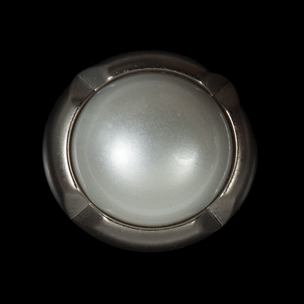 Pearl and Silver Plastic Shank Back Button - 44L/28mm - Joann Fabrics