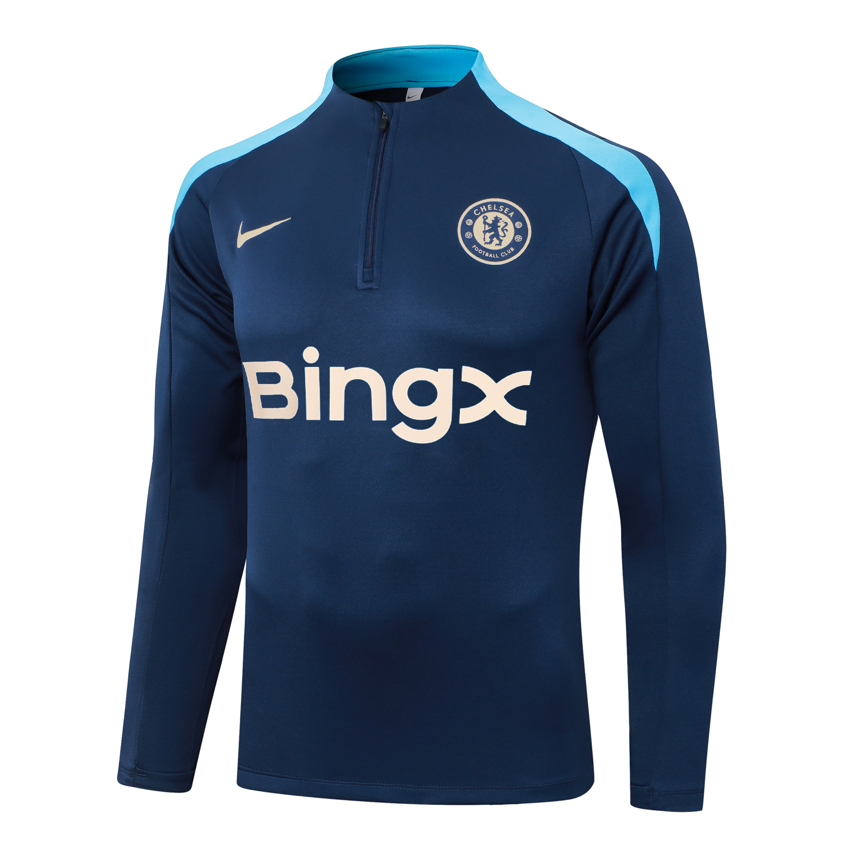 2024/2025 Chelsea Half-Pull Training Suit Royal Blue Football Shirt 1:1 Thai Quality Set