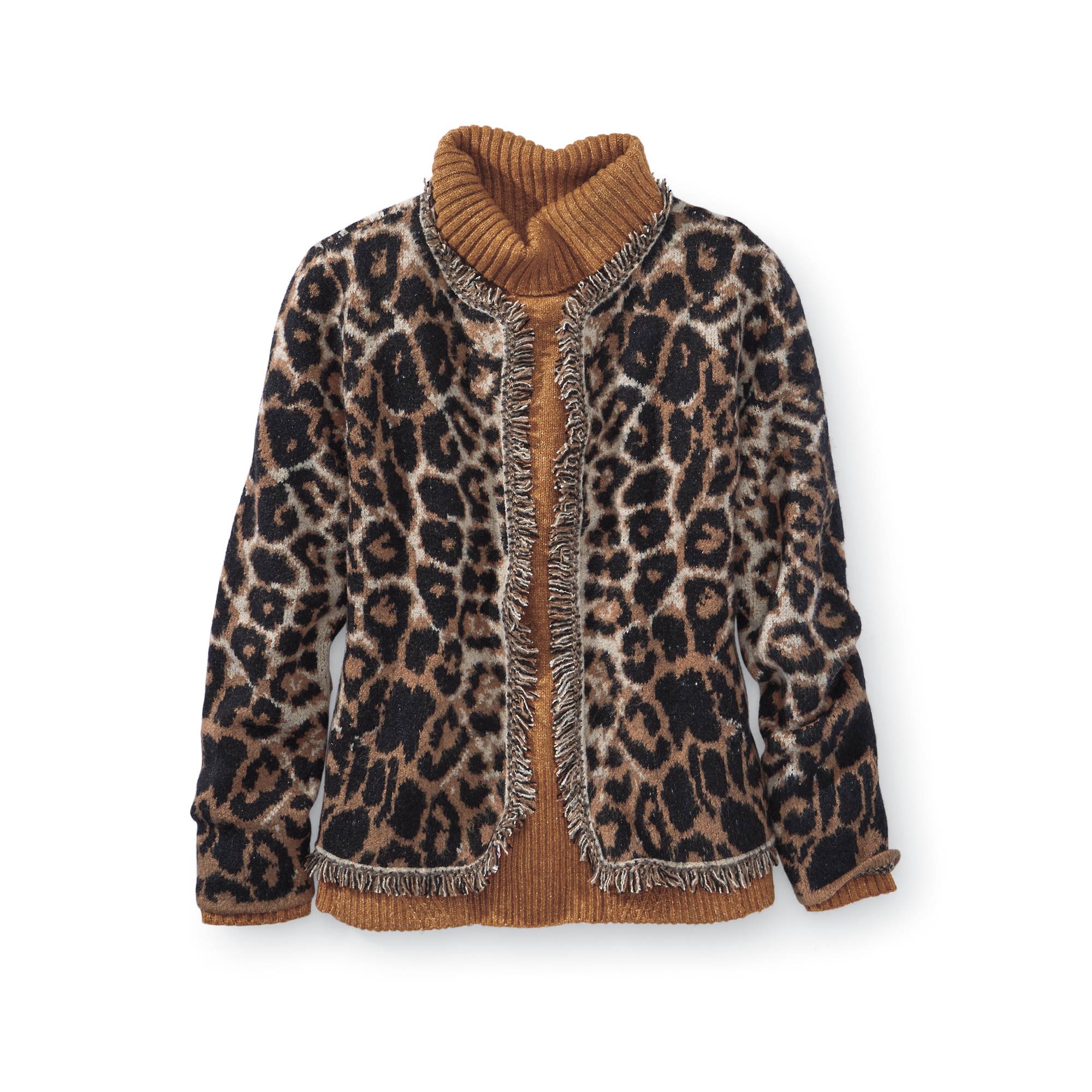 Animal-Pattern Fringe Cardigan - Northstyle Catalog