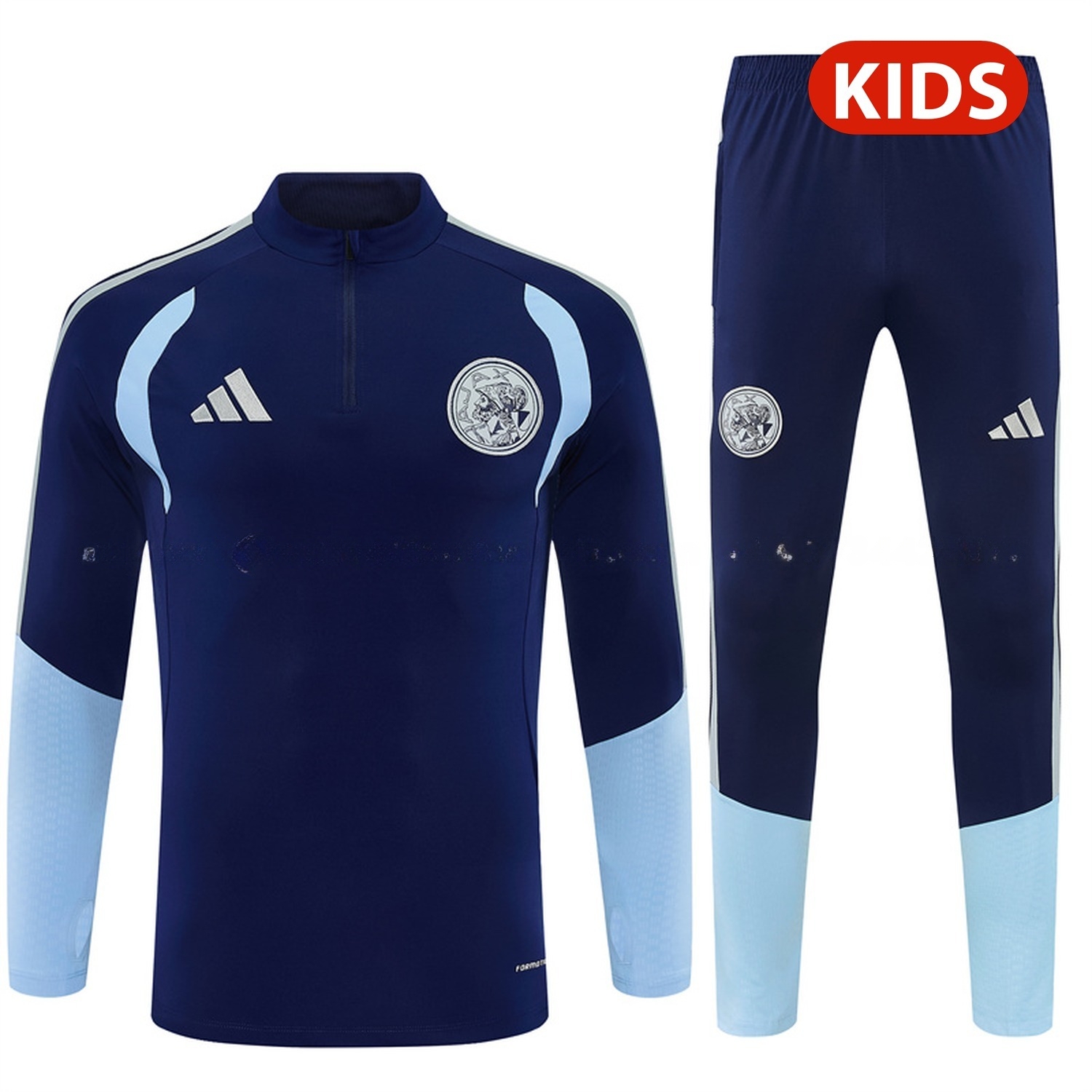 Ajax 26-27 Kids Long Sleeve Training Set - Deep Blue Top & Deep Blue Pants - UnitedFutballJersey