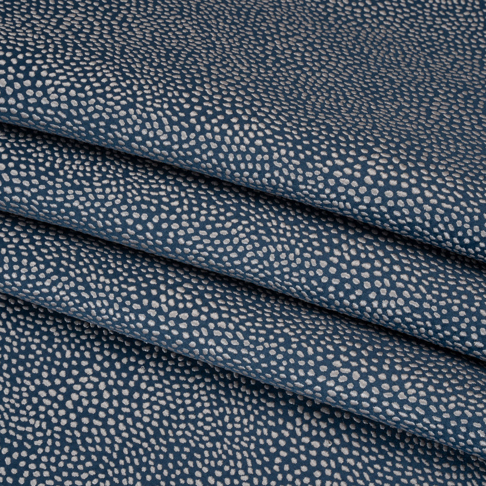 Recycled Polyester Jacquard - Indigo Little All-Over Spots - British Imported - Joann Fabrics