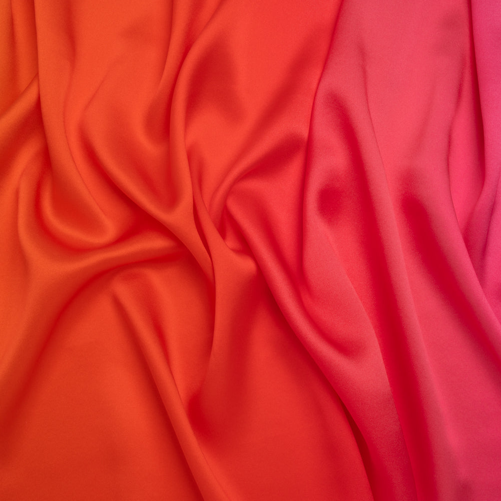 Silk Charmeuse Print 16MM, Made in Italy - Orange, Bright Pink and Orchid Ombre - Joann Fabrics