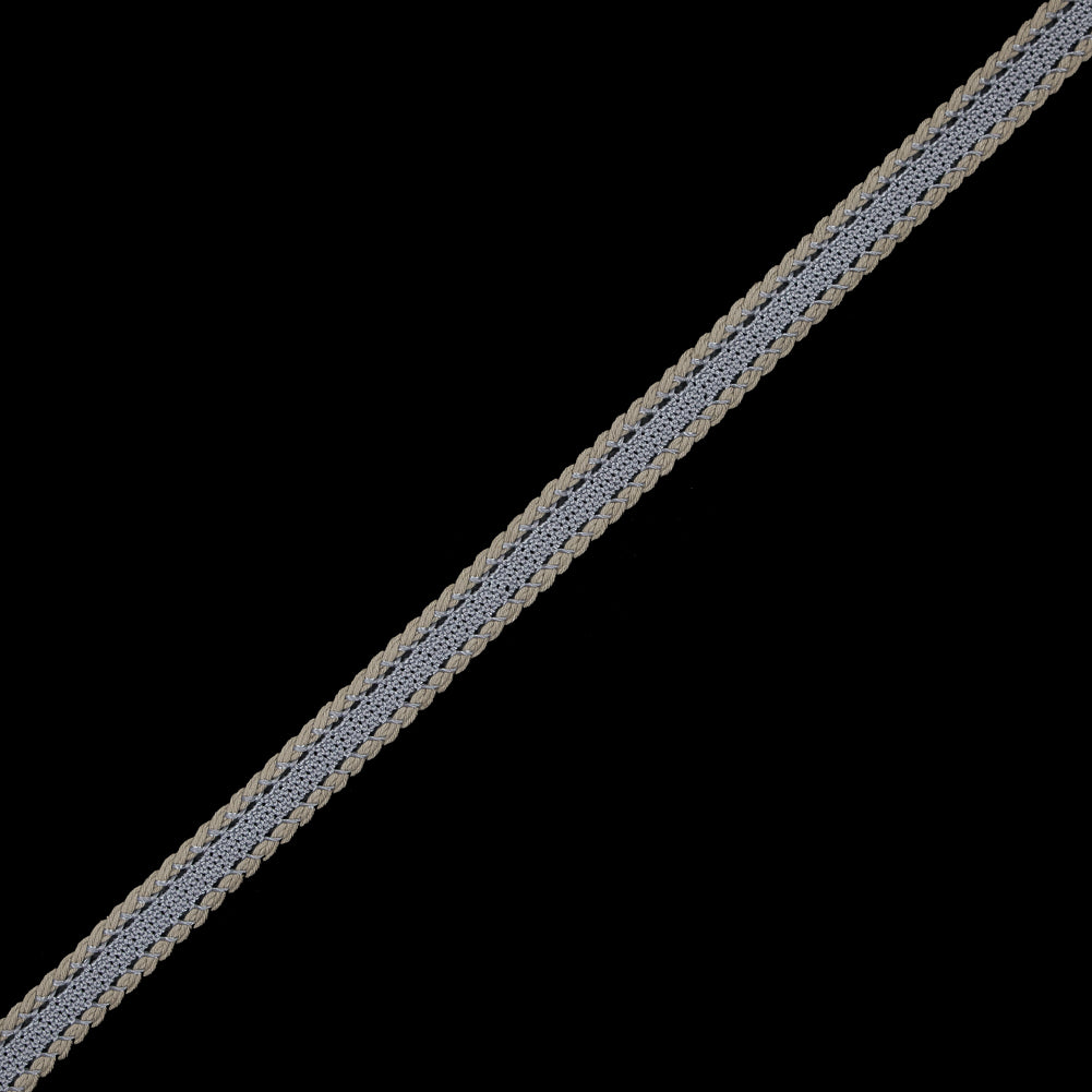 Gray and Beige European Crochet Trim - 0.5