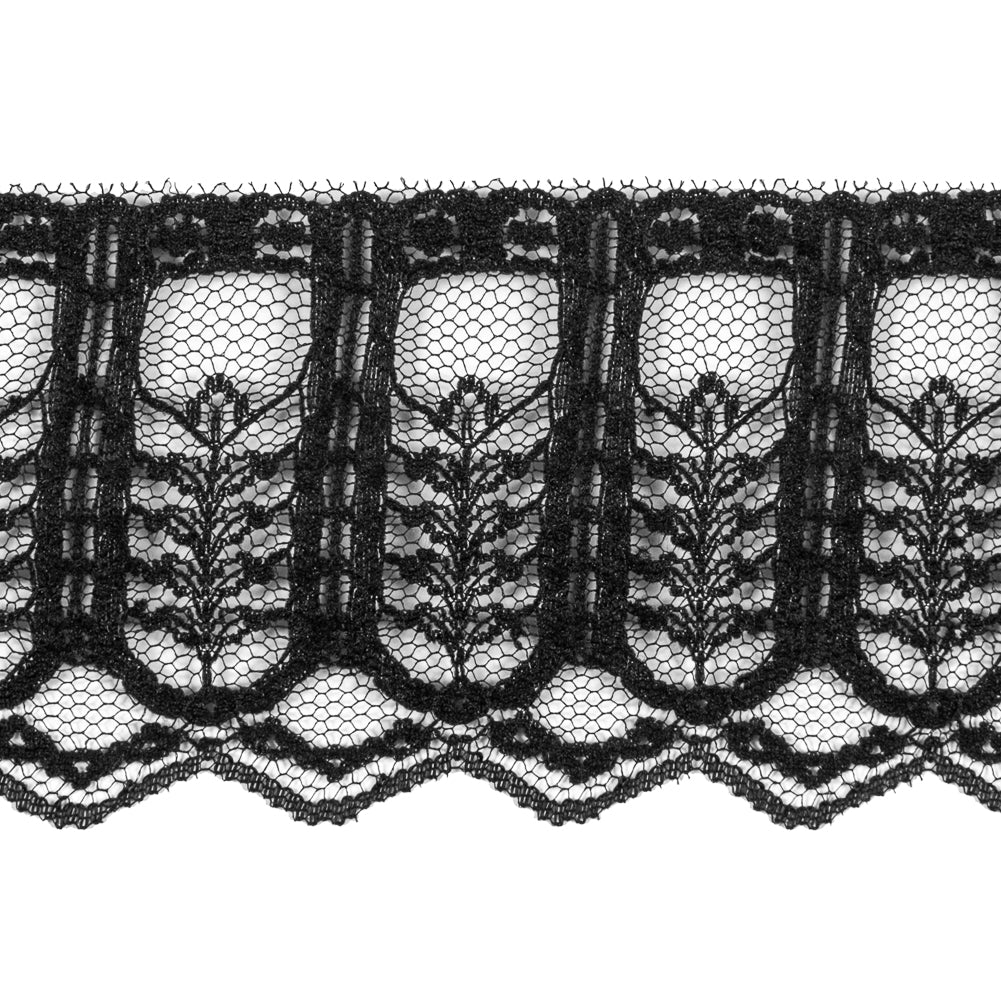 Black Fine Lace Trim - 2.75