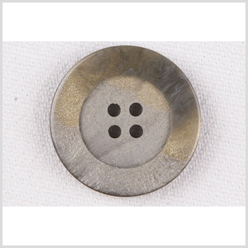 Plastic 4-Hole Button - 32L/20mm - Gray Shimmer and Gold Glitter Swirl - Joann Fabrics