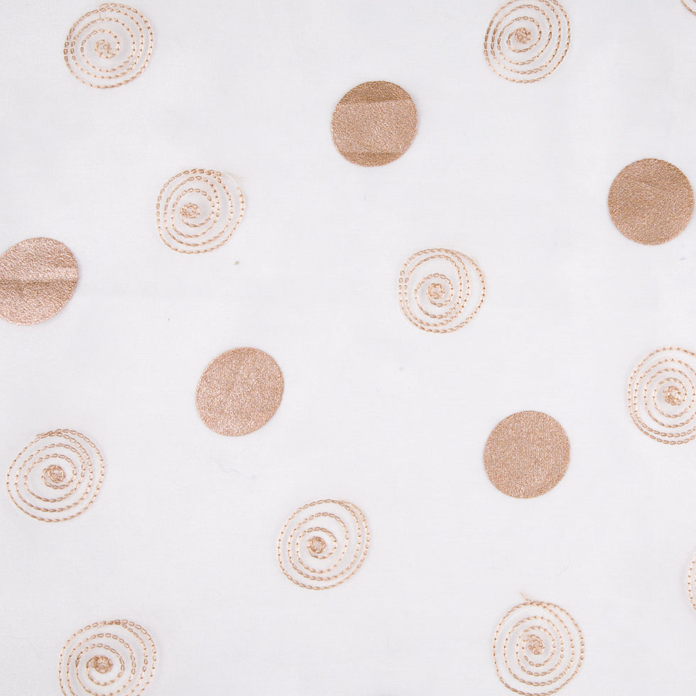 White/Copper Polka Dots Organza - Joann Fabrics