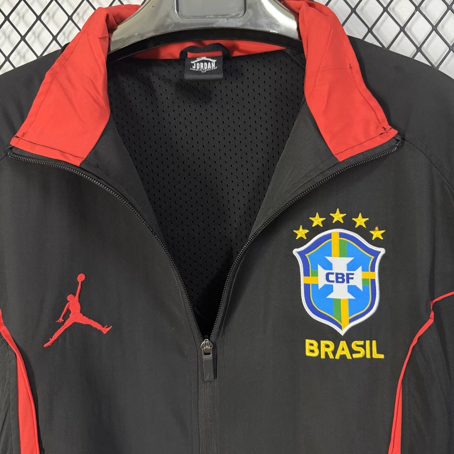 Brazil 2026 Black Red Anthem Windbreaker - UnitedFutballJersey