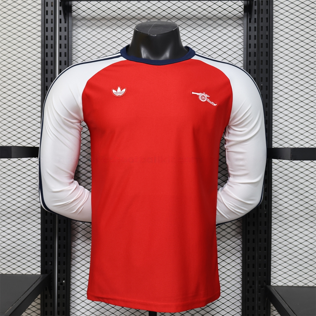 Arsenal 25-26 Red With White Casual Long Sleeves Jersey - Player Version - UnitedFutballJersey