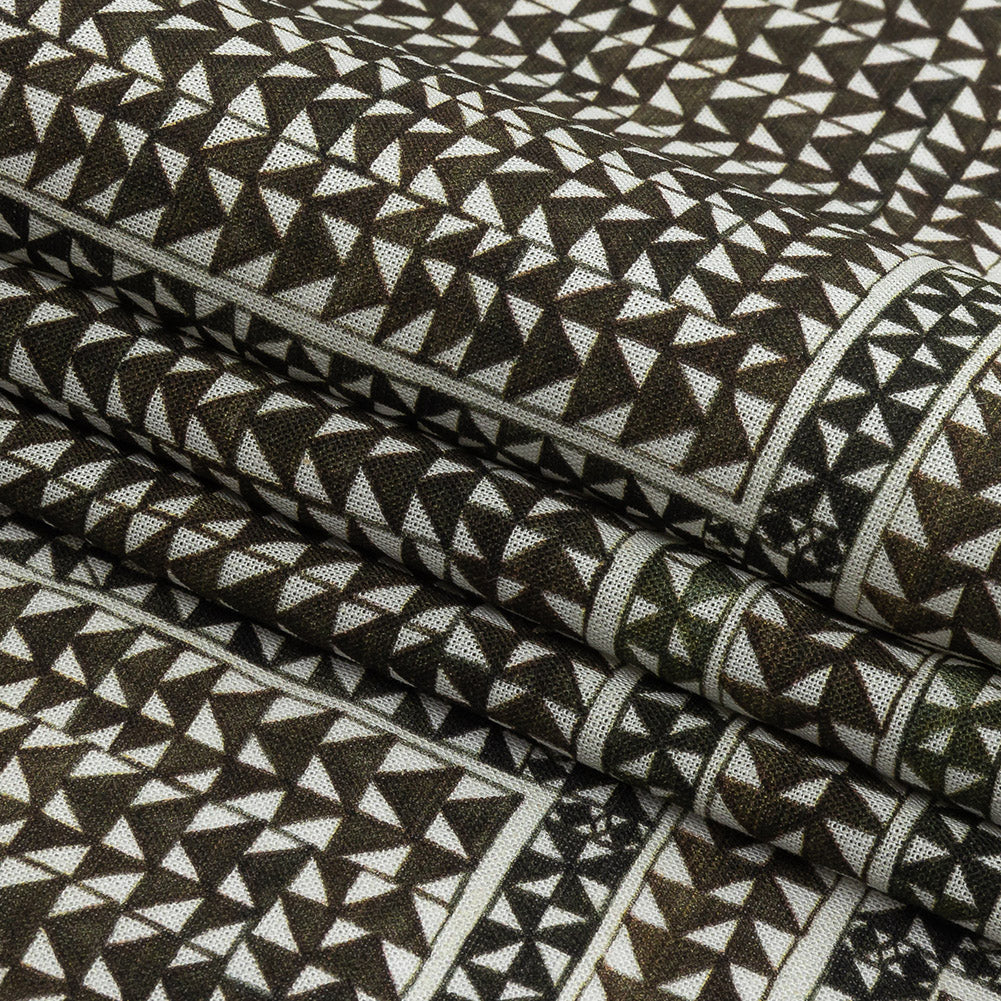 Lightweight Viscose-Linen Woven Print - Black and White Triangle Paths - Mood Exclusive Small Inverted Opposites - Joann Fabrics