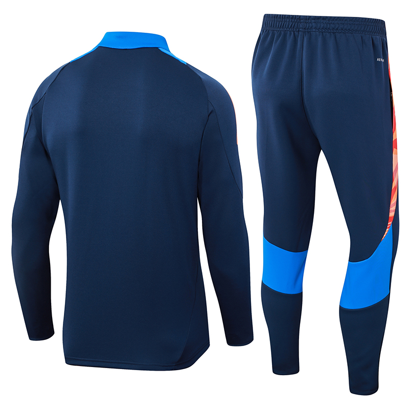 2024/2025 Juventus Half-Pull Training Suit Royal Blue Football Shirt 1:1 Thai Quality Set