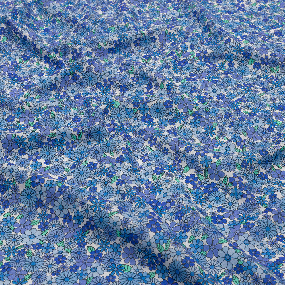 Cotton Voile - Blue Floral - Strawberry Fields Print - Mood Exclusive Secret Garden Collection - Joann Fabrics