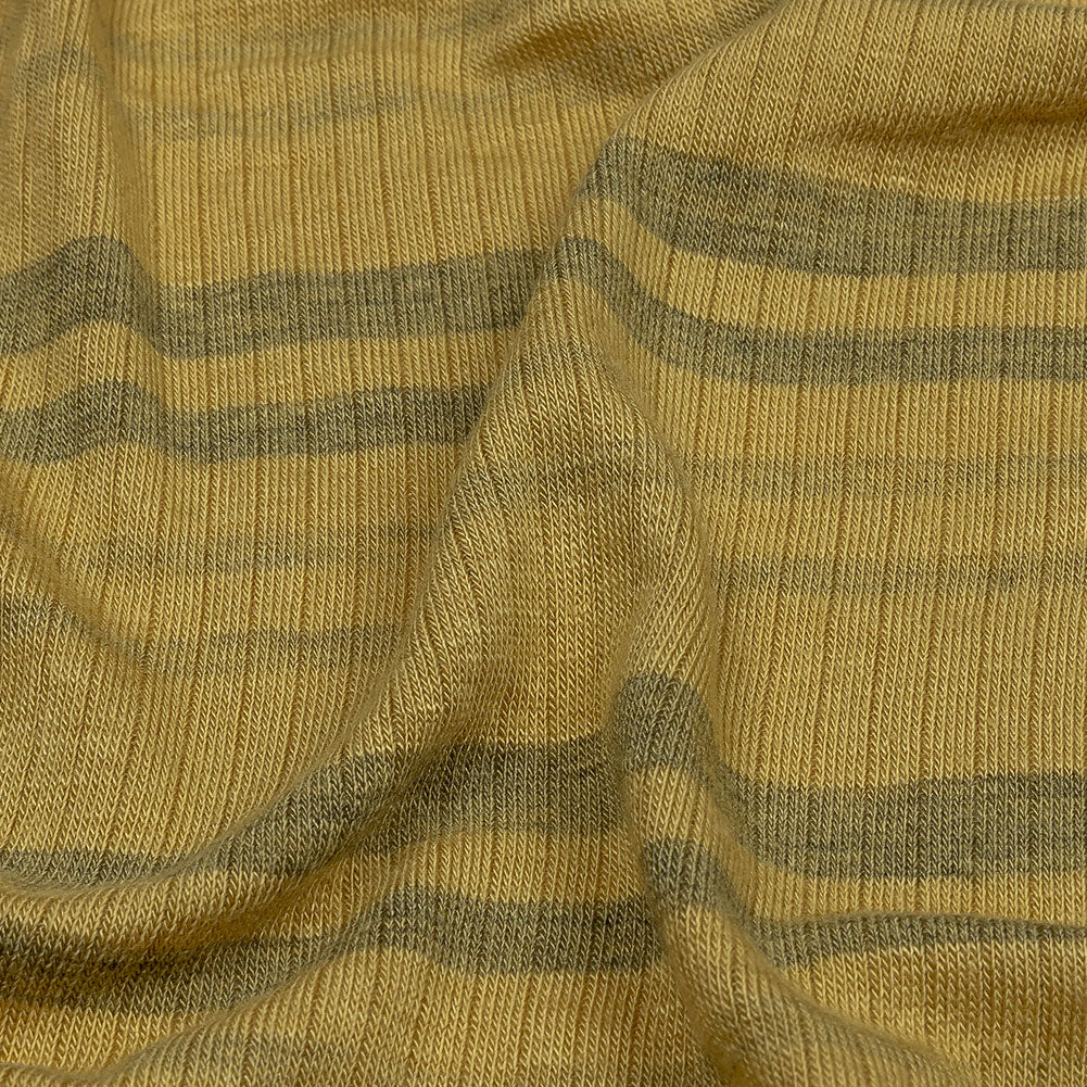 Ochre and Charcoal Striped Stretch Rayon Rib Knit - Joann Fabrics