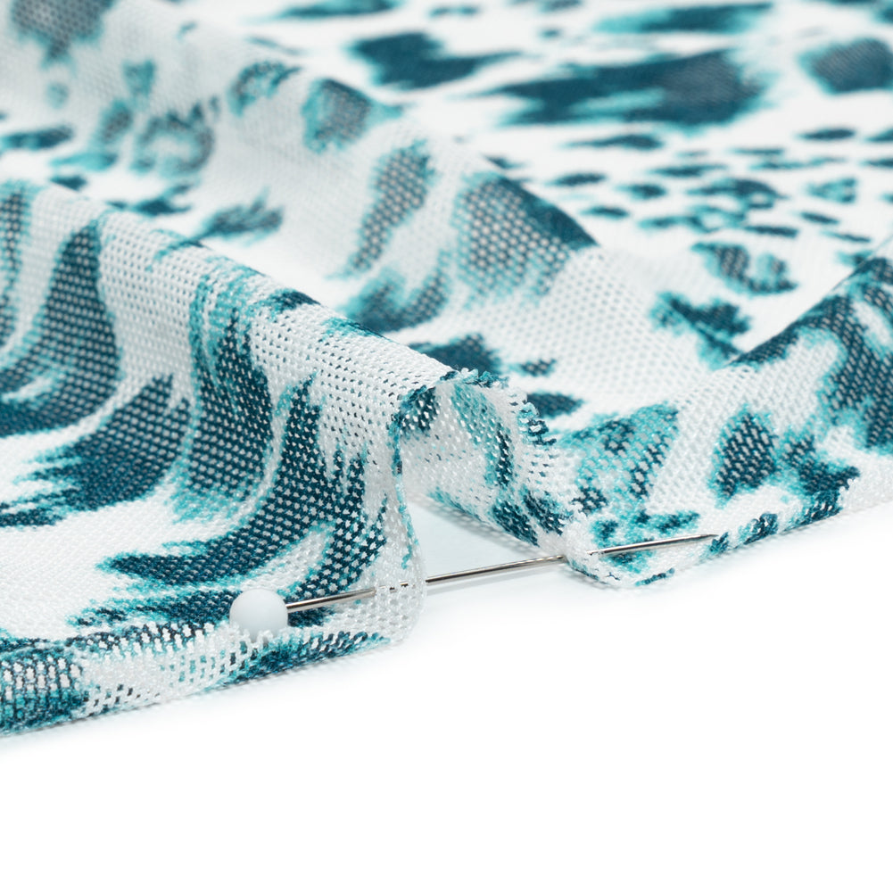 Sapphire and White Cheetah Spots Polyester Stretch Mesh - Joann Fabrics