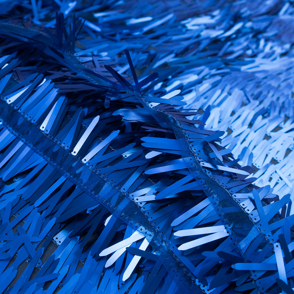 Soft Tulle with Fringe Sequins - Dull Royal Blue - Phryne Collection - Joann Fabrics
