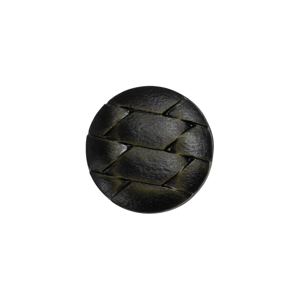 Italian Dark Olive Geometric Engraved Shank Back Plastic Button - 28L/18mm - Joann Fabrics