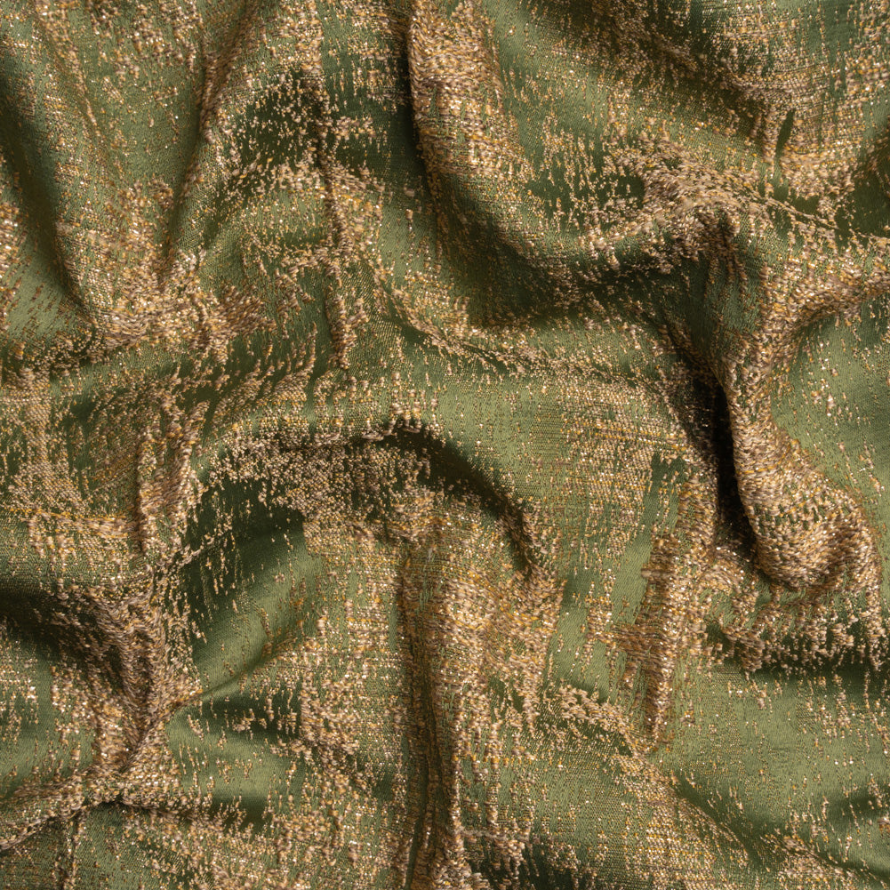 Metallic Drapery Jacquard - Olive Abstract - British Imported - Joann Fabrics