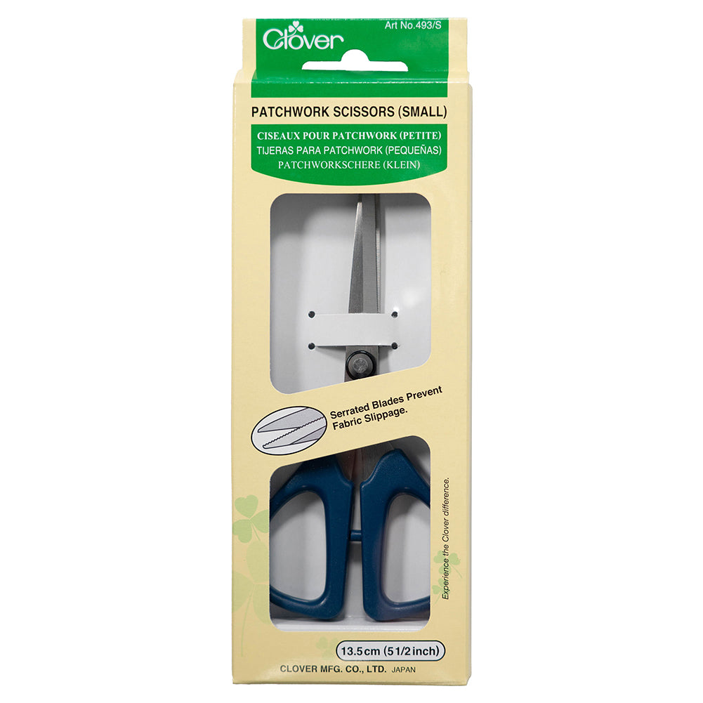 Clover Small Patchwork Scissors with Serrated Blades - 5.25