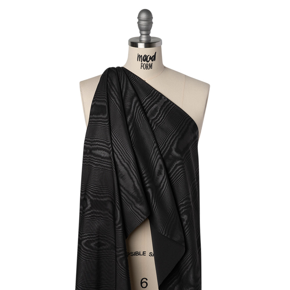Lightweight Polyester Bengaline Moire - Black - Louisa Collection - Joann Fabrics