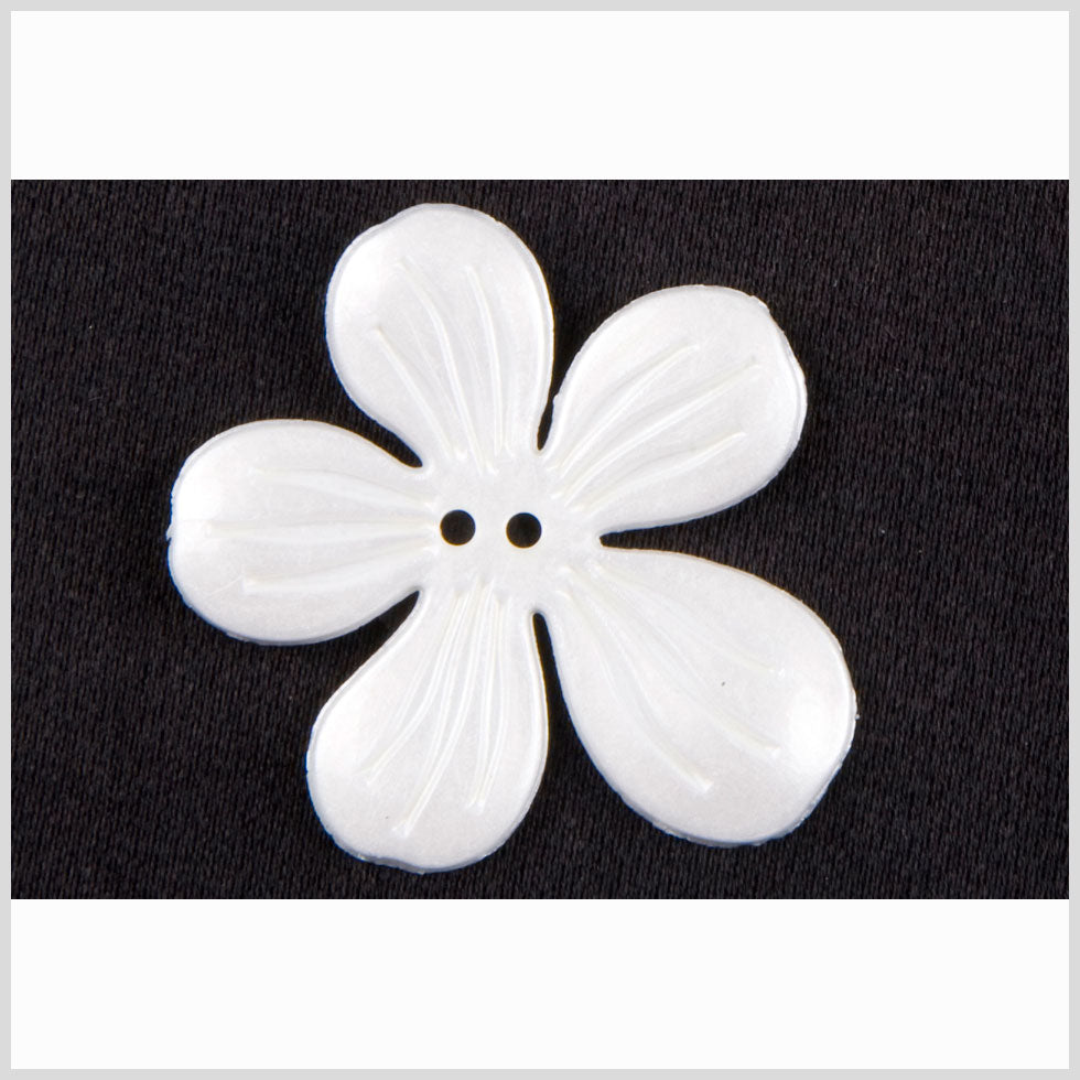 White Floral Plastic Coat Button - 50L/32mm - Joann Fabrics