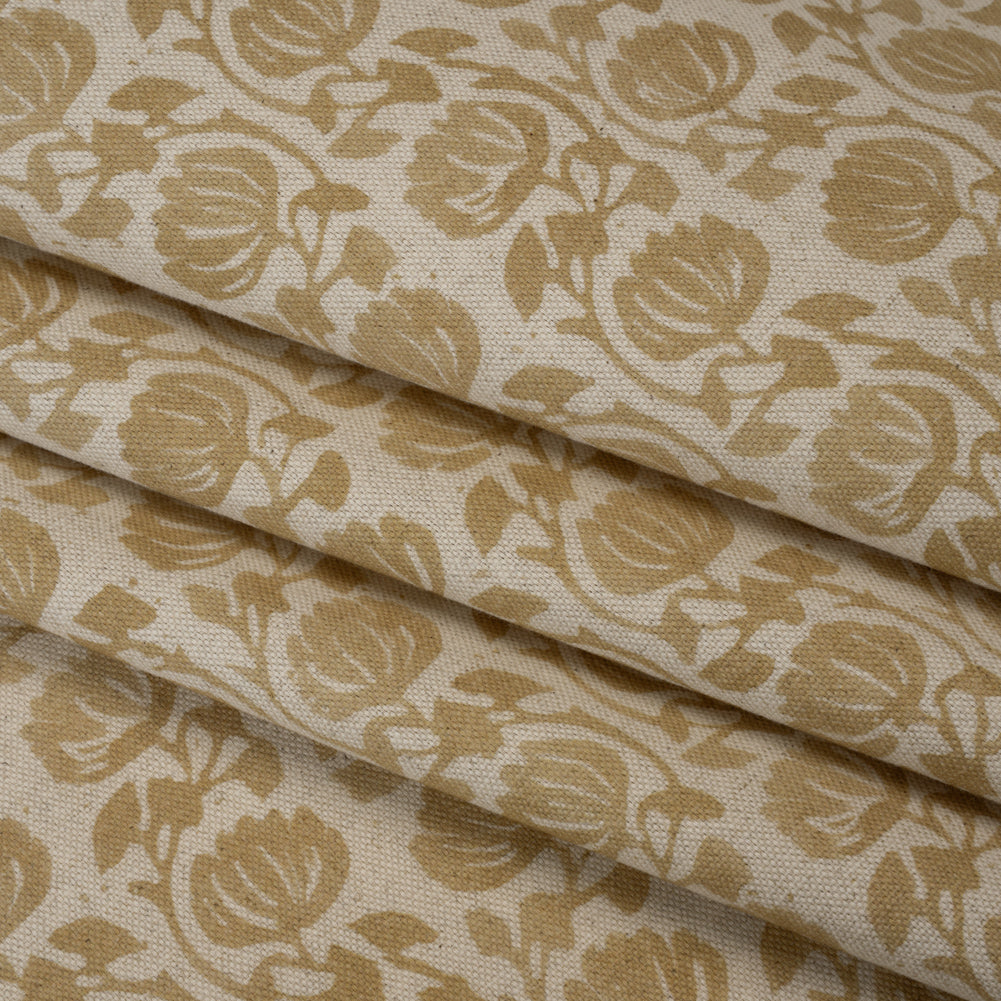 Cotton and Linen Canvas Print - Maize Block Print Florals - British Imported - Joann Fabrics
