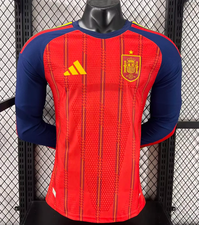 2026 Long Sleeve Player Version Spain Home Football Jersey 1:1 Thai quality