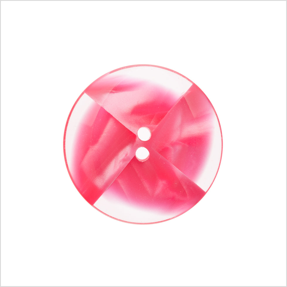 Plastic 2-Hole Button Made in Italy - 36L/23mm - Pink and Transparent Swirled Fan Blades - Joann Fabrics