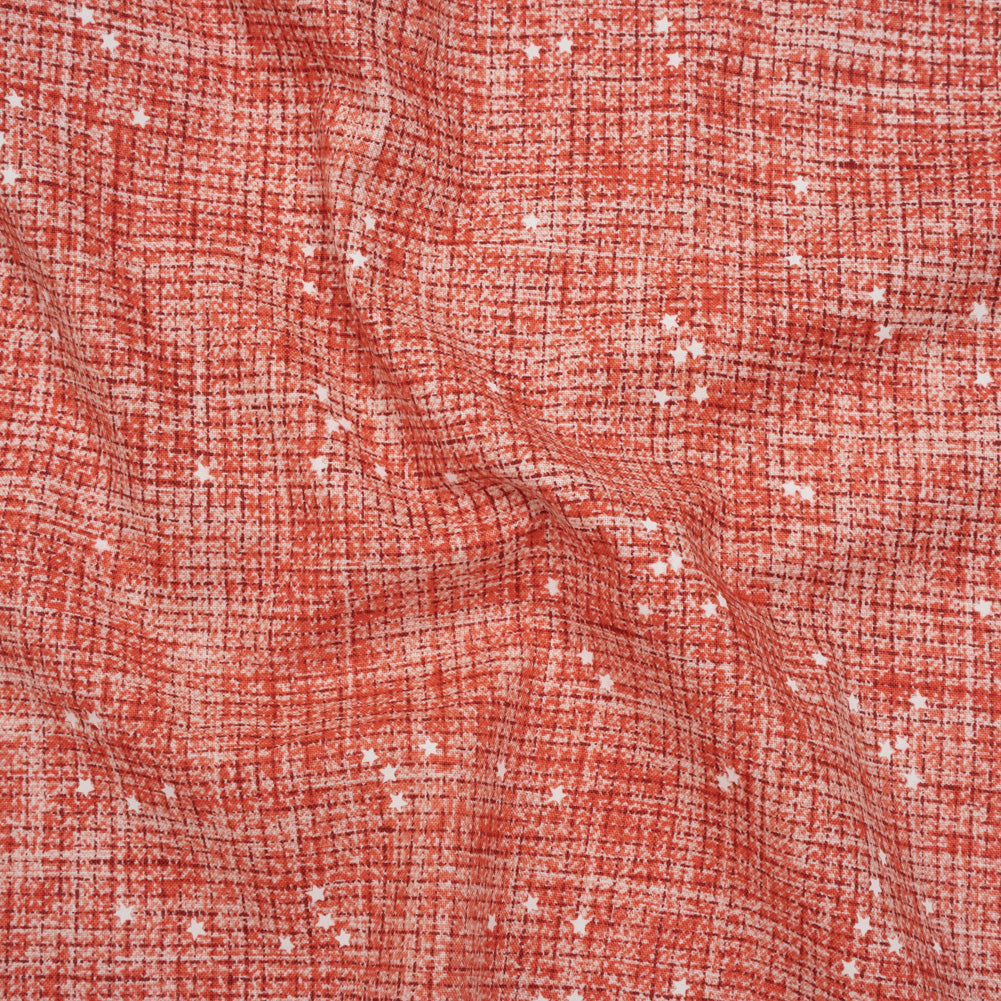 Printed Quilting Cotton by Ghazal Razavi for FIGO Studio - Orange Checks and Stars - Stash Collection - Joann Fabrics
