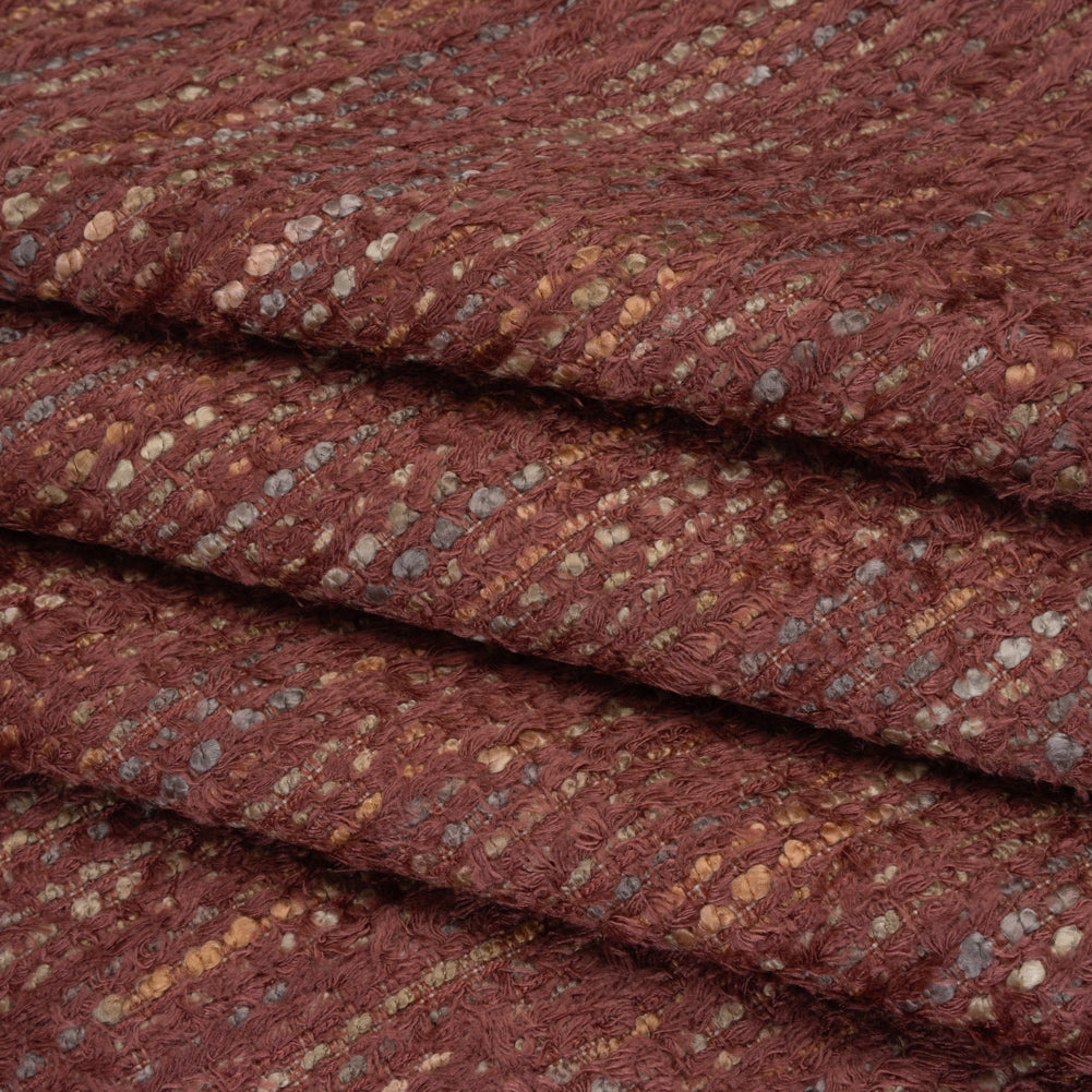 Recycled Olefin and Acrylic Upholstery Boucle and Chenille Tweed - Sangria Stripes - Virginia Collection - Joann Fabrics