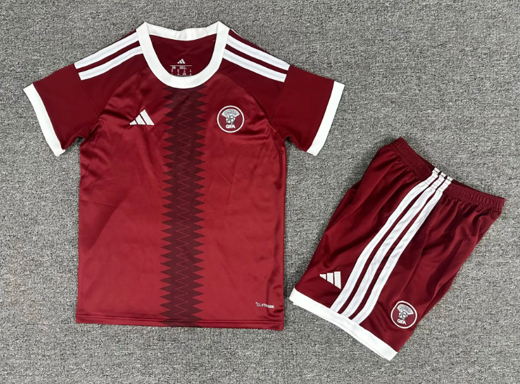 2026 Qatar National Team Home Football Shirt 1:1 Thai Quality Kids Size