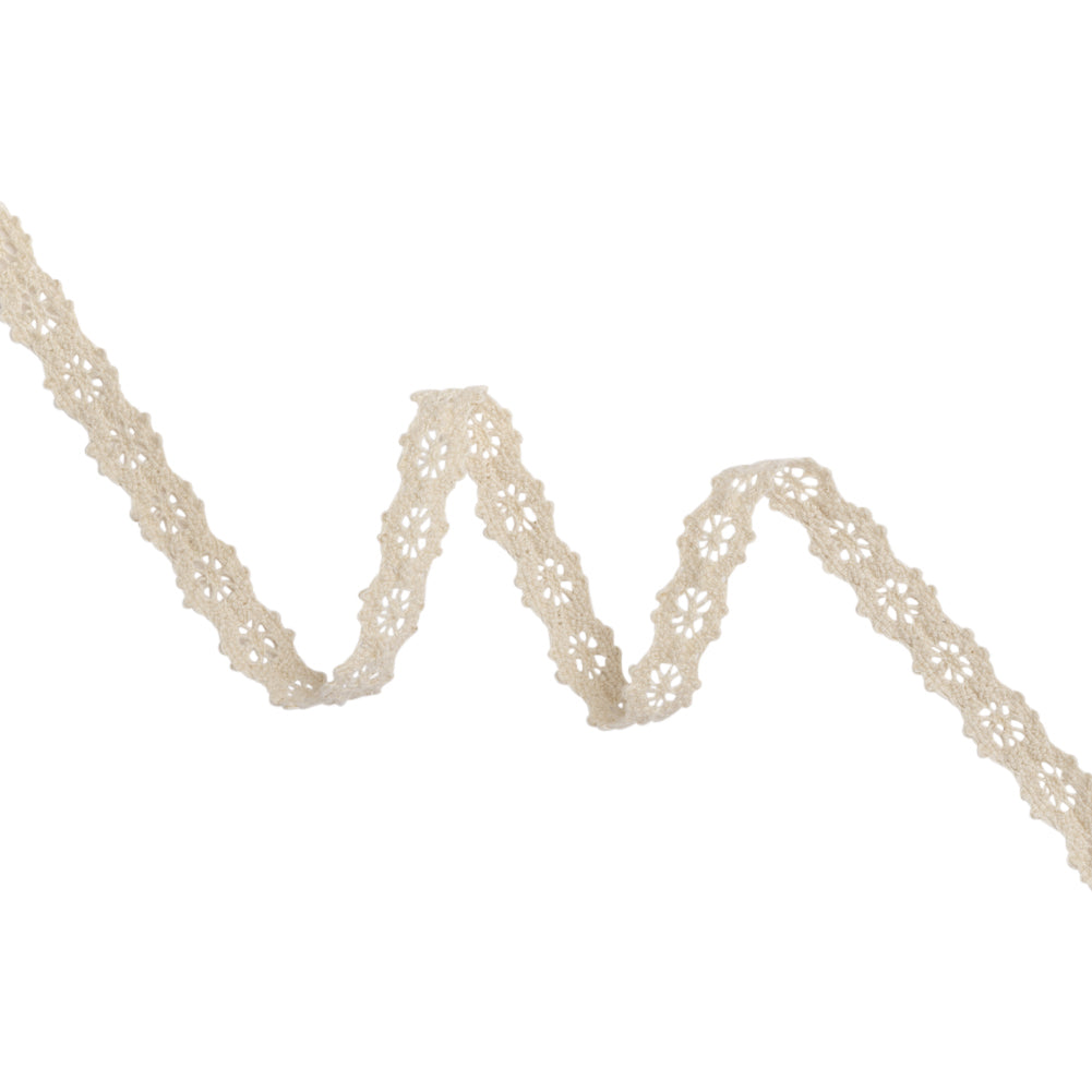 Natural Little Wheels Cotton Cluny Lace Trim - 0.625