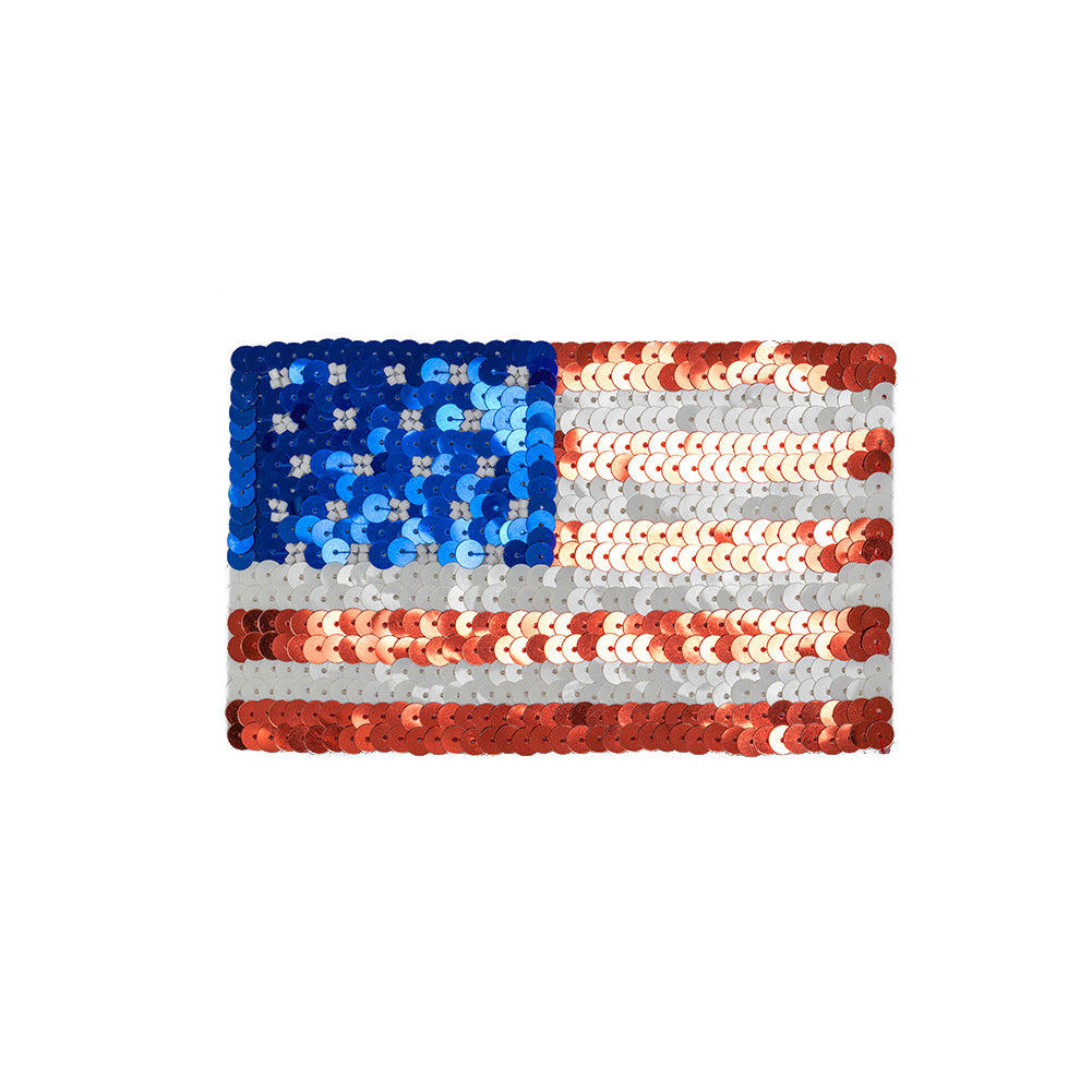 Vintage Small American Flag Beaded and Sequins Applique - Joann Fabrics