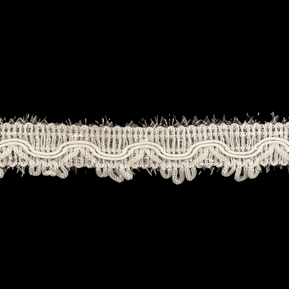 Icicle and Clear Eyelash Fringe Braided Trim with Picot Edging - 0.75