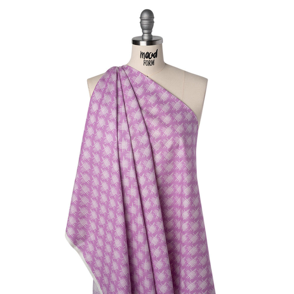 Printed Quilting Cotton by Heather Bailey for FIGO Studio - Lavender Woven Grid Lines- Pop Sugar Collection - Joann Fabrics