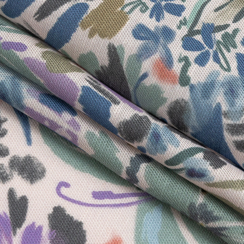 Viscose and Linen Twill Print - Lilac Painterly Florals - Mood Exclusive Daylily Dreamscape - Joann Fabrics