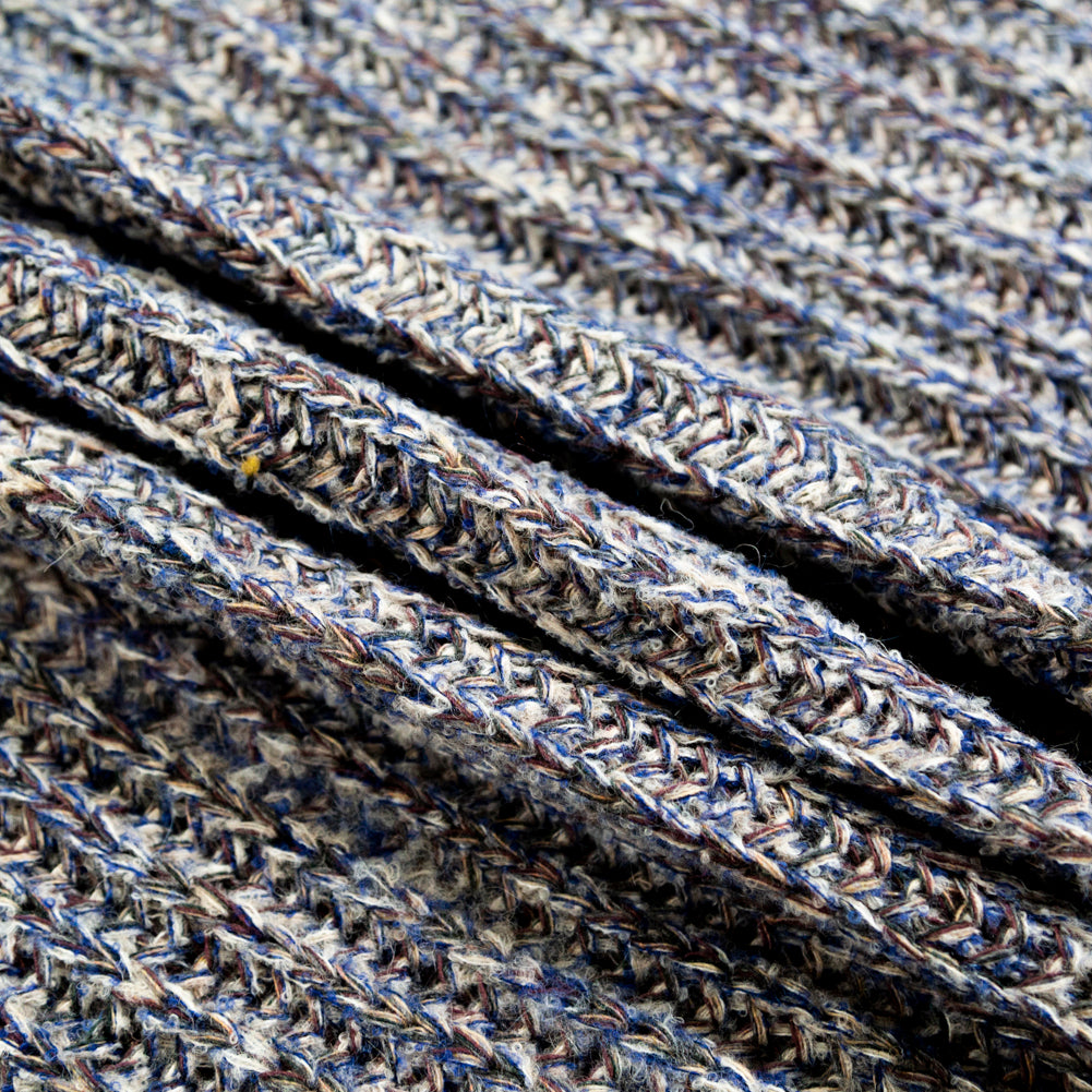 Italian Gray and Royal Blue Chunky Wool Knit - Joann Fabrics