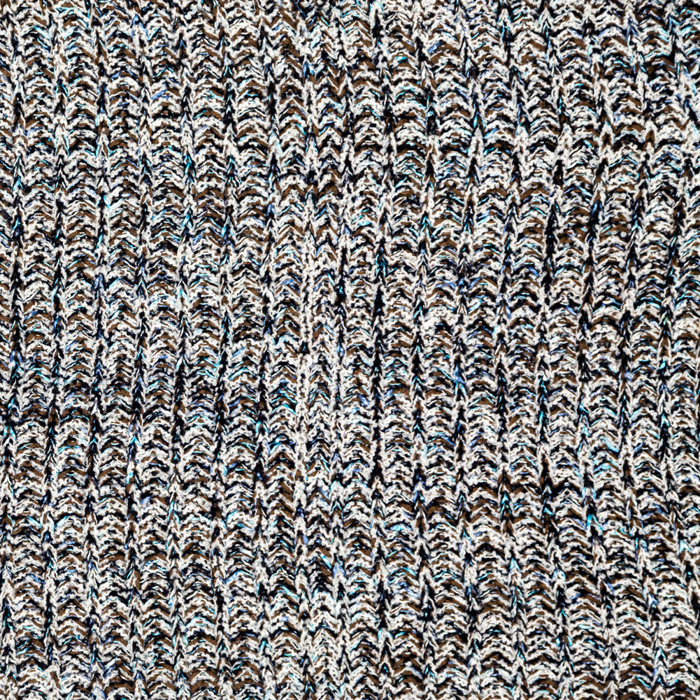 Italian Blue, Brown and White Chunky Wool Knit - Joann Fabrics